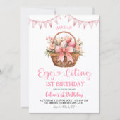Invitation Anniversaire Eggciting Rose Pâle (Devant)