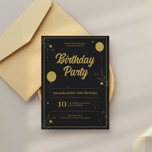 Invitation Anniversaire Élégant