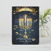 Invitation Anniversaire élégant aux chandelles | Thème Gold & (Debout devant)