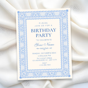 Invitation Anniversaire élégant bleu