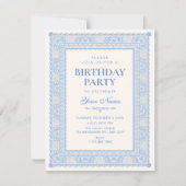 Invitation Anniversaire élégant bleu (Devant)