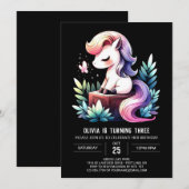 Invitation Anniversaire Élégant de Cheval Simple (Devant / Derrière)