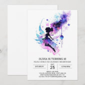 Invitation Anniversaire élégant de la forêt enchantée (Devant / Derrière)