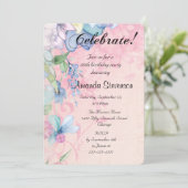 Invitation Anniversaire élégant des Fleurs sauvages de fleurs (Debout devant)