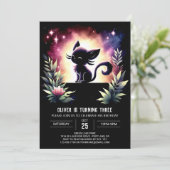 Invitation Anniversaire élégant du chat Pastel (Debout devant)