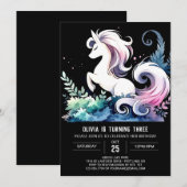 Invitation Anniversaire élégant du cheval (Devant / Derrière)