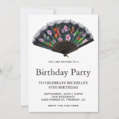 Invitation Anniversaire élégant du Japon oriental floral (Devant)