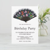 Invitation Anniversaire élégant du Japon oriental floral (Debout devant)