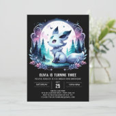 Invitation Anniversaire élégant du loup moderne (Debout devant)