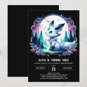 Invitation Anniversaire élégant du loup moderne (Devant / Derrière)