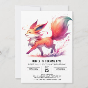 Invitation Anniversaire élégant du renard des bois