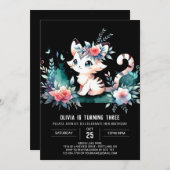 Invitation Anniversaire élégant du tigre enchanté (Devant / Derrière)