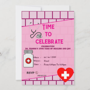 Invitation Anniversaire élégant d'un médecin