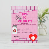 Invitation Anniversaire élégant d'un médecin (Debout devant)
