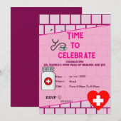 Invitation Anniversaire élégant d'un médecin (Devant / Derrière)