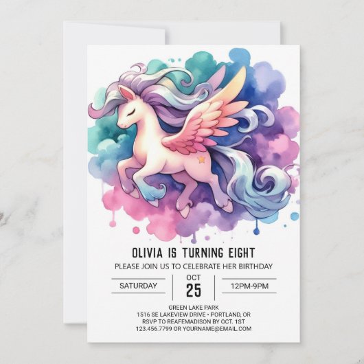 Invitation Anniversaire élégant et modifiable du cheval (Devant)