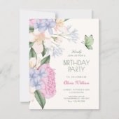 Invitation Anniversaire élégant floral (Devant)