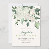 Invitation Anniversaire élégant floral (Devant)