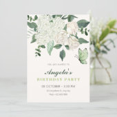 Invitation Anniversaire élégant floral (Debout devant)