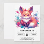 Invitation Anniversaire Elegant Fox en ligne (Devant / Derrière)