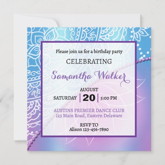 Invitation Anniversaire Élégant Tout Âge (Devant)
