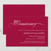 Invitation anniversaire élégante écriture (Framboi (Devant / Derrière)