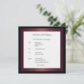 Invitation Anniversaire Élégante Photo Bourgogne (Debout devant)