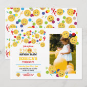Invitation Anniversaire Emoji Enfants Anniversaire Amusant Ph (Devant / Derrière)