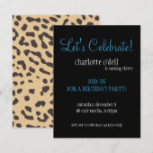 Invitation anniversaire empreinte de léopard (Devant / Derrière)