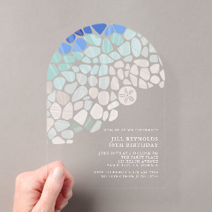 Invitation anniversaire en acrylique de verre de m