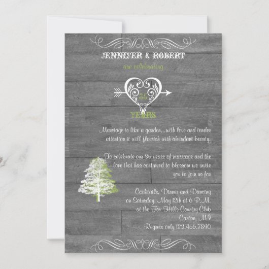 Invitation Anniversaire en Bois de Grange Rustique Moderne (Devant)