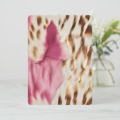 Invitation Anniversaire en cuir de vachette rose crème Cowgir (Debout devant)