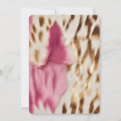 Invitation Anniversaire en cuir de vachette rose crème Cowgir (Devant)