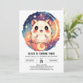 Invitation Anniversaire en ligne du hamster aquarelle (Debout devant)