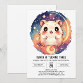 Invitation Anniversaire en ligne du hamster aquarelle (Devant / Derrière)