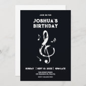 Invitation Anniversaire en noir et blanc (Devant / Derrière)