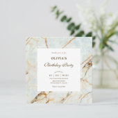 Invitation Anniversaire en pierre de marbre (Debout devant)