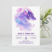 Invitation Anniversaire enchanté du dragon lunatique (Debout devant)