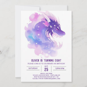 Invitation Anniversaire enchanté du dragon lunatique