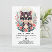 Invitation Anniversaire Enchanted Boho Skunk (Debout devant)