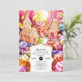 Invitation Anniversaire Enchanted De Cute Candyland (Debout devant)