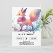 Invitation Anniversaire Enchanted Fox (Debout devant)