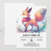 Invitation Anniversaire Enchanted Fox (Devant / Derrière)
