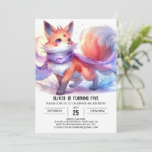 Invitation Anniversaire Enchanted Fun Fox (Debout devant)