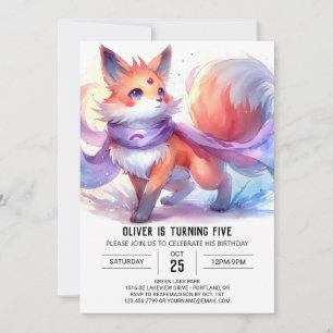 Invitation Anniversaire Enchanted Fun Fox