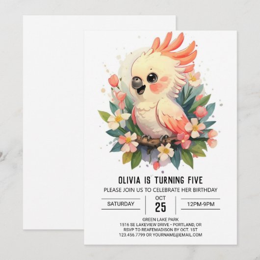 Invitation Anniversaire Enchanted Printable (Devant / Derrière)