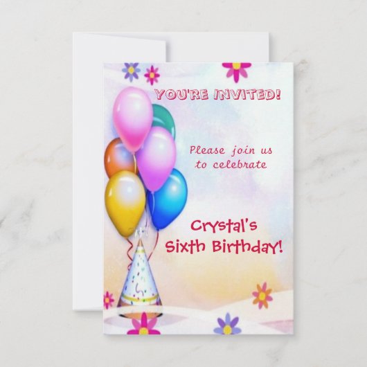 Invitation Anniversaire enfant (Devant)