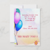 Invitation Anniversaire enfant (Dos)