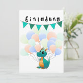 Invitation anniversaire enfant dragon (Debout devant)