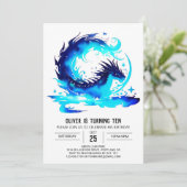 Invitation Anniversaire Enfant Dragon Fantaisiste (Debout devant)